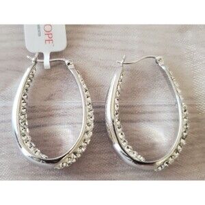 Kaleidoscope Sterling Silver Inside Out Hoop Earings With Swarovski Elements NWT
